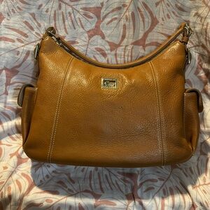 Dooney & Bourke- vintage hobo style bag. Tan  13.5 W, 10 T, 5”D.